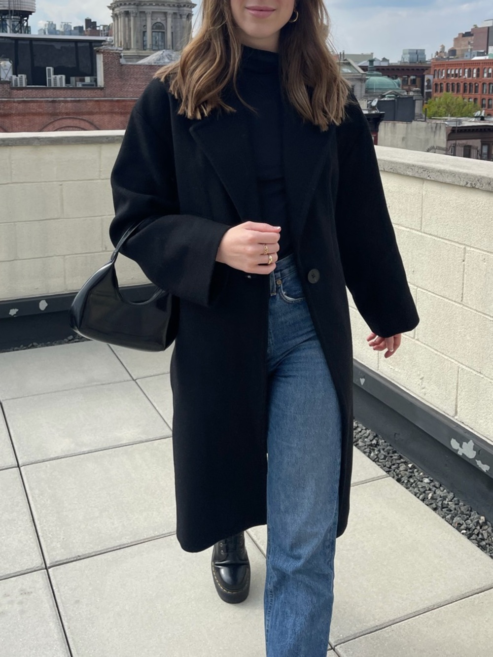 Wilfred The Only Coat — Black Single-Button Wool Coat